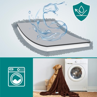 Medium Brown Waterproof Sherpa Fleece Outdoor Throw Blanket
