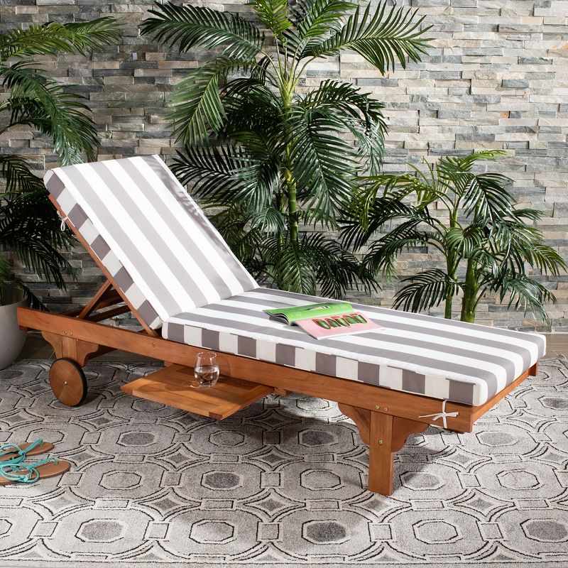 Newport Chaise Lounge Chair With Side Table  - Safavieh, 2 of 9