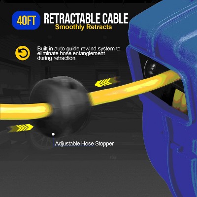 Goodyear 40' Blue Retractable Extension Cord Reel with LED Triple Tap