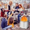 Tangkula Portable Stainless Steel Smokeless Fire Pit 18.5” Low Smoke Fire Fit with Double-Wall Design Waterproof Cover & Windproof Hoop - 2 of 4