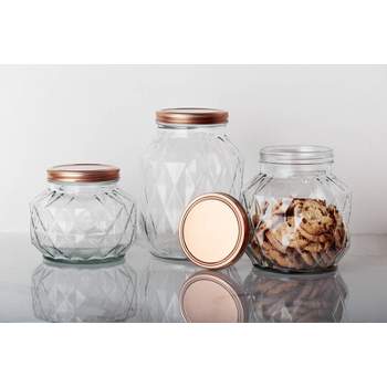 Amici Home Desmond Glass Container Storage Jar, Clear With Copper Lid, 60  Oz. : Target