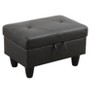 DOMETOUR Faux Leather Ottoman For Living Room or Bedroom Black - 3 of 4