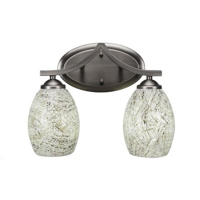 Toltec Lighting Zilo 2 - Light Vanity in  Graphite with 5" Natural Fusion Shade