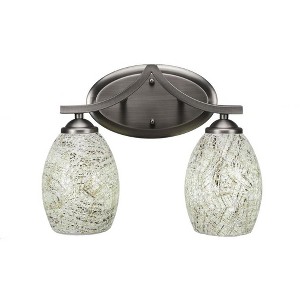 Toltec Lighting Zilo 2 - Light Vanity in  Graphite with 5" Natural Fusion Shade - 1 of 1