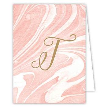 10ct Marble Note Cards - Monogram T