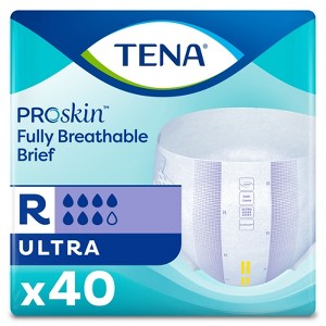 TENA ProSkin Ultra Incontinence Briefs, Heavy Absorbency, Unisex - 1 of 3