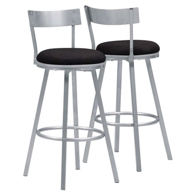 2pc 43"H Barstools Swivel Metal Silver - EveryRoom