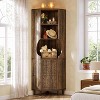 Lantine 69.29'' Tall Corner Cabinet, Freestanding Kitchen Pantry with Doors and Adjustable Shelves for Living Room, Study Room, Rustic Brown - 2 of 4
