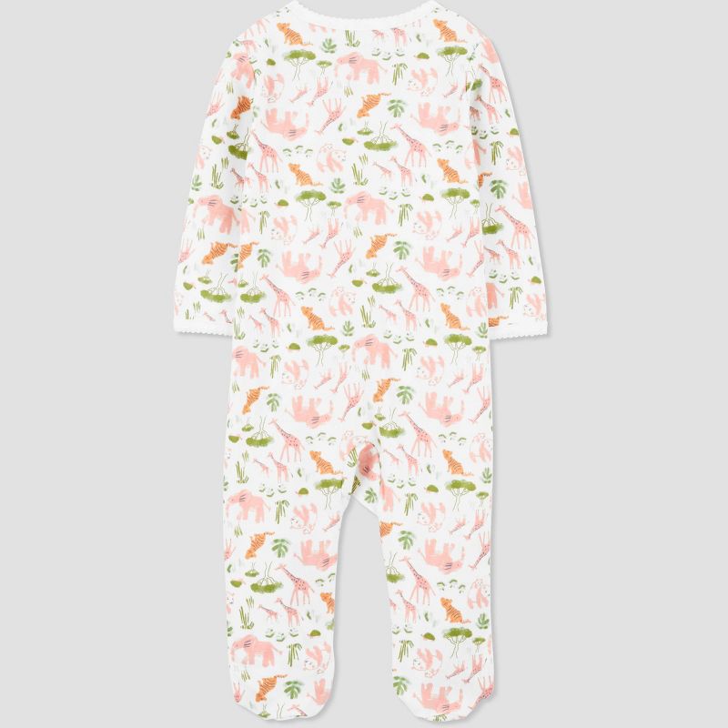 Carter&#39;s Just One You&#174; Baby Girls&#39; Safari Footed Pajama - Cream, 4 of 10