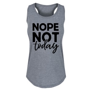 Women's - Instant Message - Nope Not Today Black Ink Graphic Racerback Tank - 1 of 4