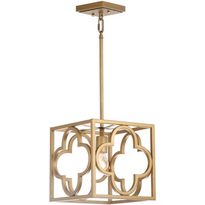 Contemporary Gold Metal Trellis Pendant Light