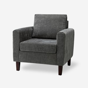 Deionides Tufted Wooden Upholstered Comfy Club Chair for Bedroom and Living Room with Wood Legs| ART OF LIVING DESIGNS - 1 of 4