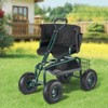 VEVOR Garden Seat with Wheels, Rolling Garden Stool with Height Adjustable & 360° Swivel Seat, 400lbs Weight Capacity, Gardening Cart Bench, Green - 2 of 4