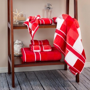 Hastings Home 6-Piece Complete Bathroom Towel Set - Luxurious Spa Quality 100% Cotton - Red/Burgundy - 1 of 4