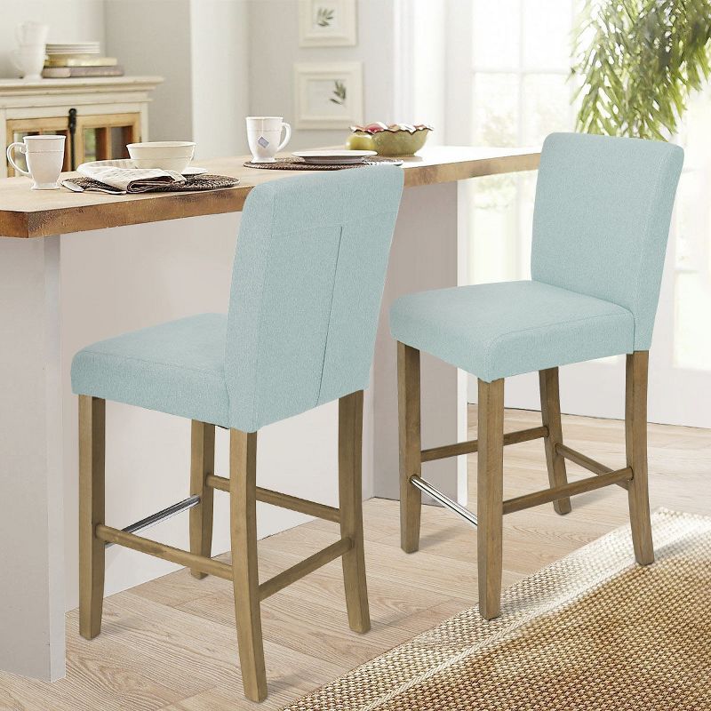 26" Portland  Upholstered Counter Height Barstool Wood(Set of 2) -The Pop Maison, 3 of 11