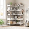 Corner Bookshelf, 5 Tier Convertible Corner Book Shelf, Modern Industrial Bookcase, l Shaped Storage Display Shelf - 2 of 4