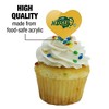 North Dakota State Bison Logo Secondary Heart Love Cupcake Picks Toppers Decoration Set of 6 - 3 of 4