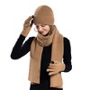 NPolar"3-Piece Winter Set: Knitted Beanie, Touchscreen Gloves & Neck Warmer for Men & Women"Khaki - 2 of 3