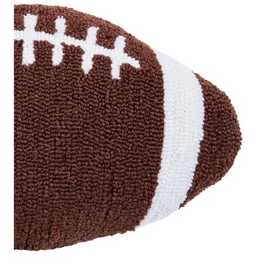 Small Brown and White Football Shaped Throw Pillow