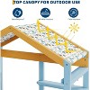 Kids Mud Kitchen Play Set – 43.3" H Wooden Pretend Cook Station Play Kitchens with Canopy, Sink, Blackboard & Storage (Ages 3+), Indoor/Outdoor Use - 4 of 4