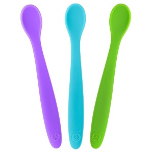 WeeSprout Silicone Baby Spoons, First Stage Infant Feeding Utensils With Soft-Tip, Set of 3 - 1 of 4