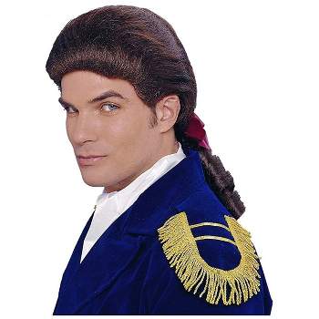 Costume Culture by Franco LLC Colonial Duke Men's Costume Wig with Bow - Brown