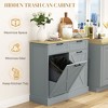10 Gallon Farmhouse Kitchen Cabinet with Hidden Trash Can and 2 Drawers, Tilt Out Trash Can Cabinet for Kitchen - 4 of 4