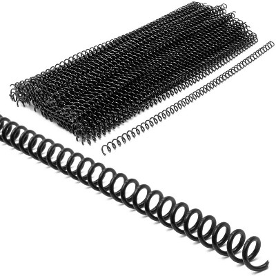 Juvale 100-Pack Black Spiral Binding Coils Combs, 12.3" Plastic Spines for 30 Sheets, 6mm, 48 Loops