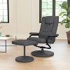 Flash Furniture Rachel Contemporary Multi-Position Recliner and Ottoman with Wrapped Base in Gray LeatherSoft - 2 of 4