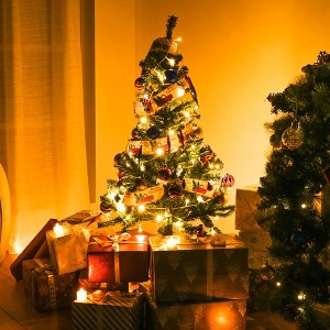 Yescom Christmas Tree Artificial with Lights, Xmas Tree, Foldable Hinged, Party Holiday Office Home Decoration - 1 of 4