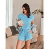 Ekouaer Womens Pajama Set Cap Sleeve Tops and Ruffle Shorts Lounge Set 2 Piece Pj Sets Casual Sleepwear with Pockets - 4 of 4
