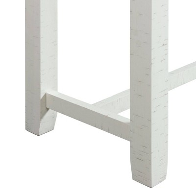 White Multipurpose Bar Table Set with Upholstered Stools