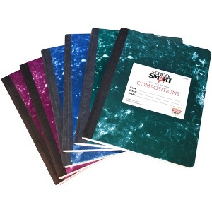 School Smart Marble Composition Books, Wide Ruled, 9-3/4 x 7-1/2 Inches, 100 Sheets Each, Assorted Colors, Pack of 6 - 1 of 4