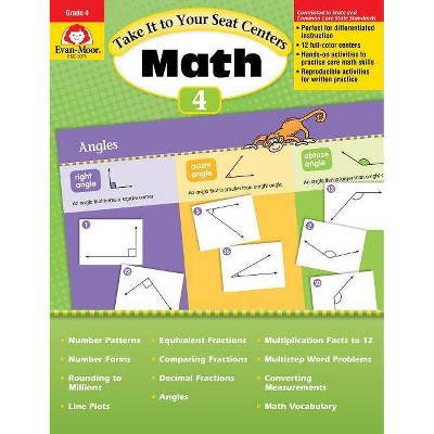 Take It to Your Seat Math Centers Grade 4 - by  Evan-Moor Educational Publishers (Paperback)