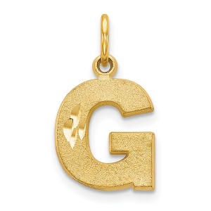 Black Bow Jewelry 14k Yellow Gold, Julia Collection, Small Satin Block Initial G Pendant - 1 of 4