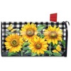 Briarwood Lane Checkered Sunflowers Summer Magnetic Mailbox Cover Everyday Floral Standard - 3 of 3