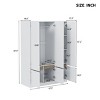 6 Doors Wooden Wardrobe Storage For Bedroom, 68''Tall Clothing Armoires, Modern Armoires With Multi-Functional Storage-Cuddlewood - 4 of 4