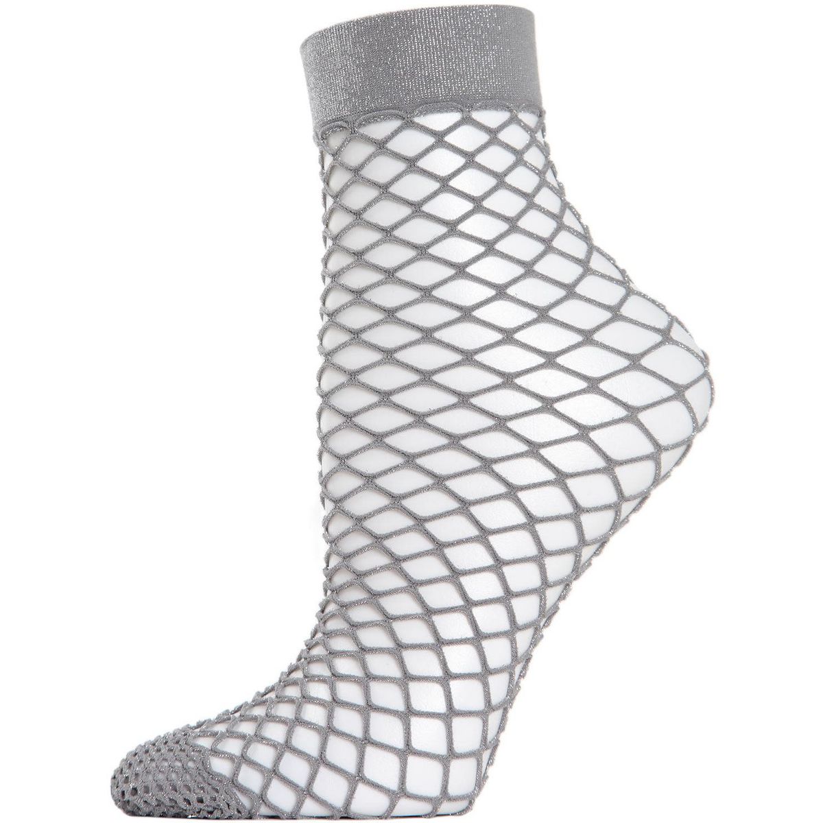 Memoi Women's All Net Shimmery Glitter Fishnet Anklet Sock - thumbnail 3