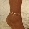 2/3 PCS Gold Waterproof Cuban Link Anklet for Women 14K Gold Plated Non Tarnish Lightweight - 4 of 4