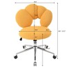 Racxily Teddy Fabric Home Office Chair - Height Adjustable 360° Swivel Chair, High-Density Foam, Ergonomic Back,for Home Office/Study Room,White - 2 of 4