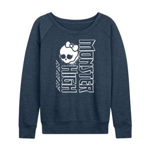 Women's - Monster High - Monster High Splatter Lightweight French Terry Wide Neck Long Sleeve Graphic Shirt - 1 of 4