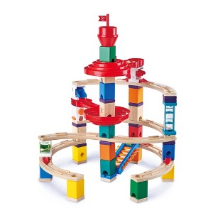 Hape Quadrilla Super Spiral Wooden Marble Run Construction,  101 Pieces - 1 of 4