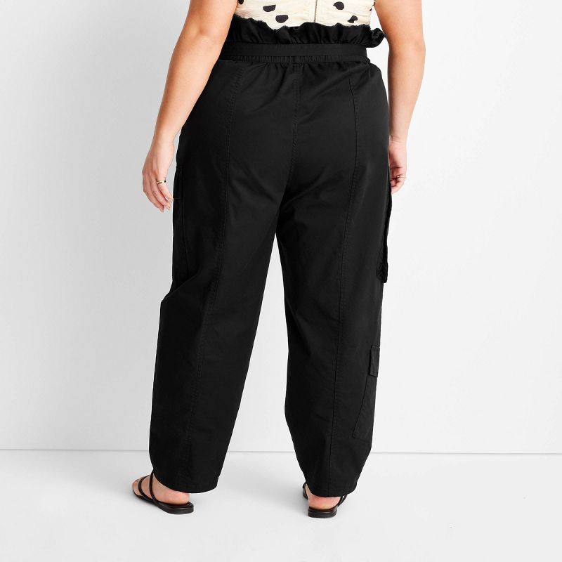 Women's High-Waisted Fold Over Cargo Pants - Future Collective™ with Jenny K. Lopez Black, 2 of 5