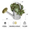 Jameson 1 Gallon Galvanized Watering Can with Handle, Sprinkler Mouth, and Long Elevated Spout for Patio, Lawn, and Garden Use, Gray - 3 of 4