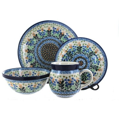 Blue Rose Polish Pottery Ceramika Artystyczna Dinnerware (4 PC)