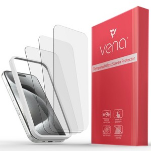 Vena 3 Pack For Apple iPhone 15 Pro Max Clear, 2.5D 0.3mm Clear Tempered Glass Screen Protector For Apple iPhone 15 Pro Max - 1 of 4