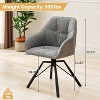 Hyleory Vintage Leather Dining Chairs Set of 2, Swivel Counter Stools for Kitchen Island, 360° Rotating Bar Height Chairs with Padded Seat - 3 of 4