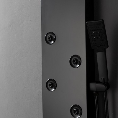 Matte Black Metal 4-Jet Rainfall Shower Panel System