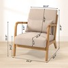 Grungis Linen Accent Chair with Solid Wood Armrest,Mid-Century Modern Arm Chair,29.5" W Accent Chair for Bedroom,Reading Room,Office - 3 of 4