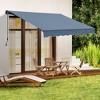 Aoodor 12'x  8' x 5' Retractable Window Awning Sunshade Shelter,Polyester Fabric,with Retractable Brackets and Three Wall Bases - 2 of 4